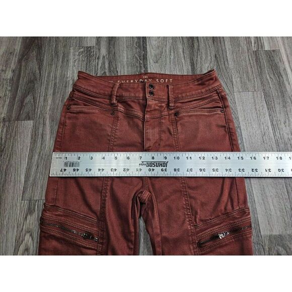 White House Black Market Womens Size 0 Short Skinny Ankle High Rise Red Jeans - Picture 9 of 12